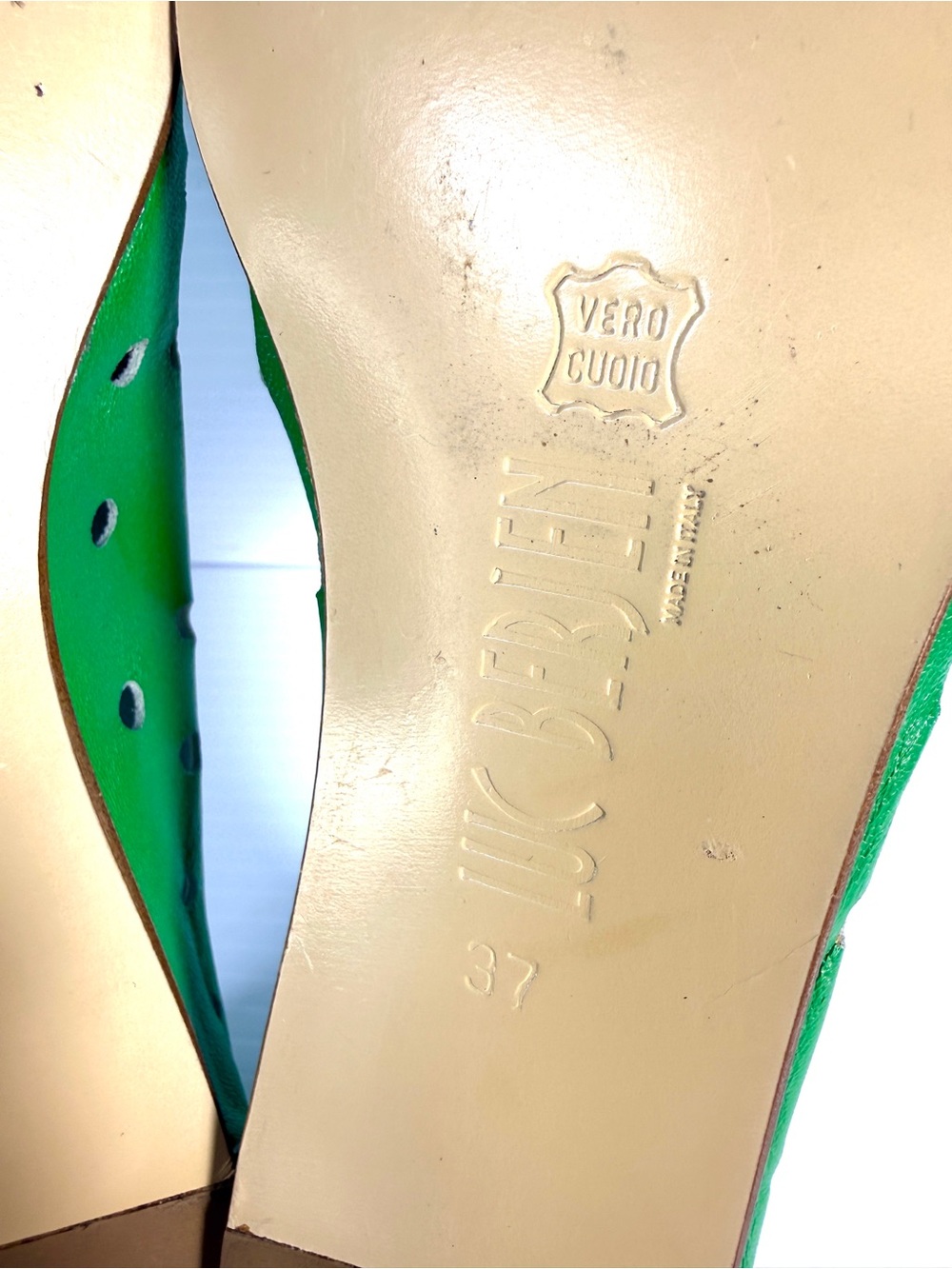 Green Perforated Slip-On Women's Loafers - Picture 10 of 12